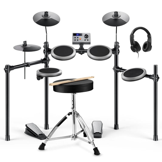 Electric Drum Set for Kids Beginner Christmas Birthday Gift, 150+ Sounds, Quiet Mesh Pad, DED-70 New